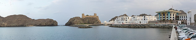 29 View of bay, Al Alam royal palace and Al Jalali fort