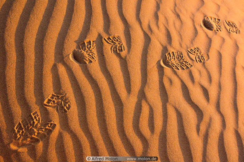 18 Shoe prints in the sand