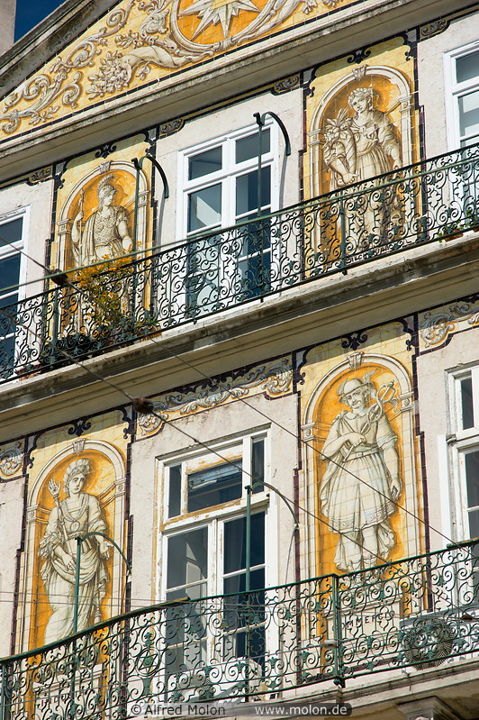 13 Painted azulejos on building facade
