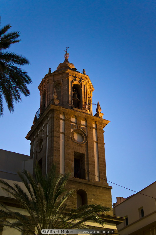 23 Santiago church tower at dusk