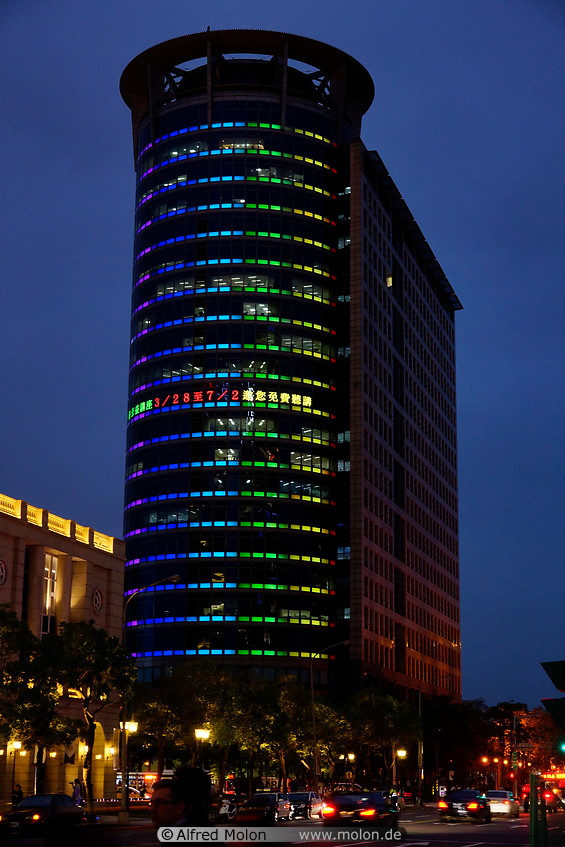 21 Colourful skyscraper at night