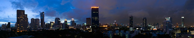 07 Business district skyline at dusk