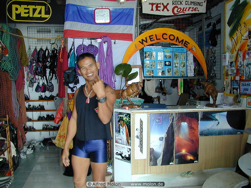 14 Tex climbing shop in Rai Leh
