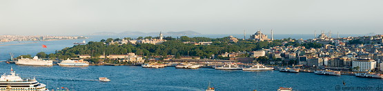 20 Panoramic view of Golden Horn with Hagia Sophia, Blue mosque and Topkapi palace