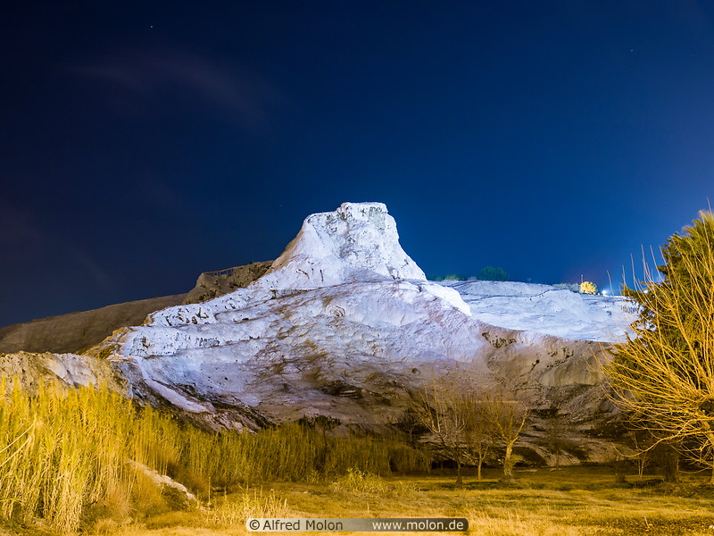 28 White rock formation at night