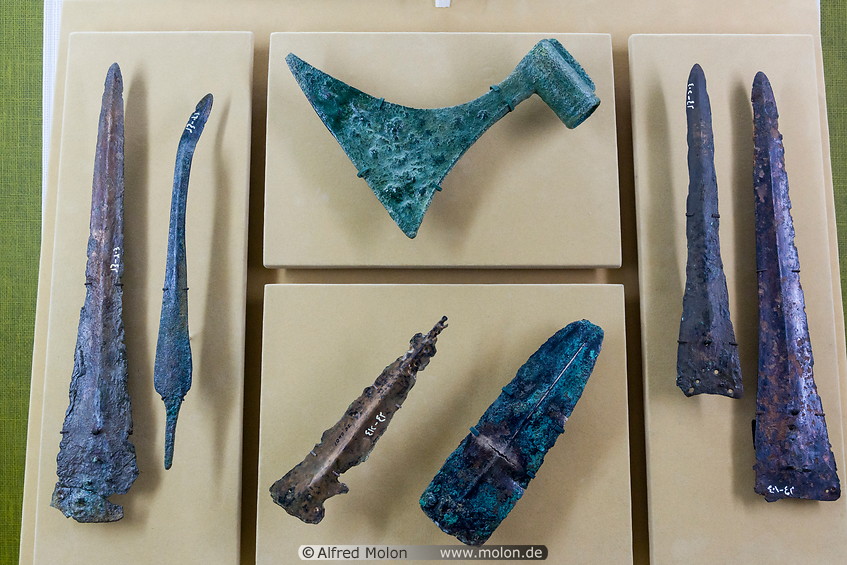 04 Bronze spear and axe heads